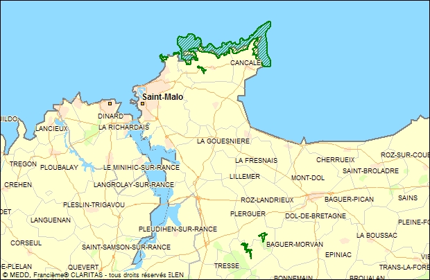Carte site "Côte de Cancale à Paramé"